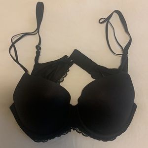 Aerie Perky Push Up Demi Bra Black Lace 34C